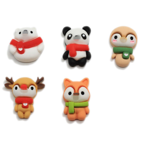 Cartone animato Kawaii Flatback Orso Panda Volpe Alce Resina Perline Simulazione carina Animale Cabochon Gioielli artigianali che fanno accessorio