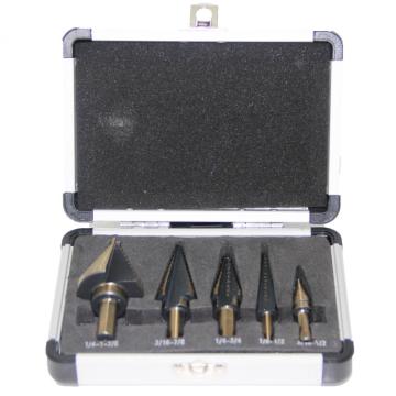 5st Aluminium Box Step Drill Bits Set