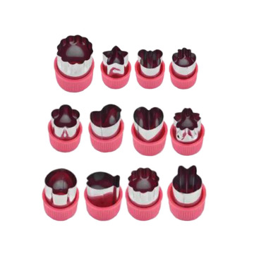 Wholesale Set of 12 Stainless Steel Fruit, Vegetable Cutter, Cake Mold Tools with Hand Protector