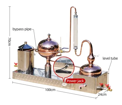 Copper Still Equipment for Brandy and Whiskey Distillation - 3 Liter Copper Pot Still