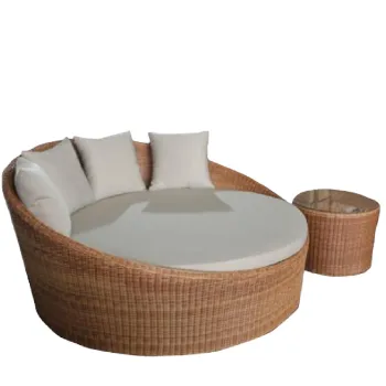 Foshan Factory Direct Synthetic Rattan Material Outdoor Daybed