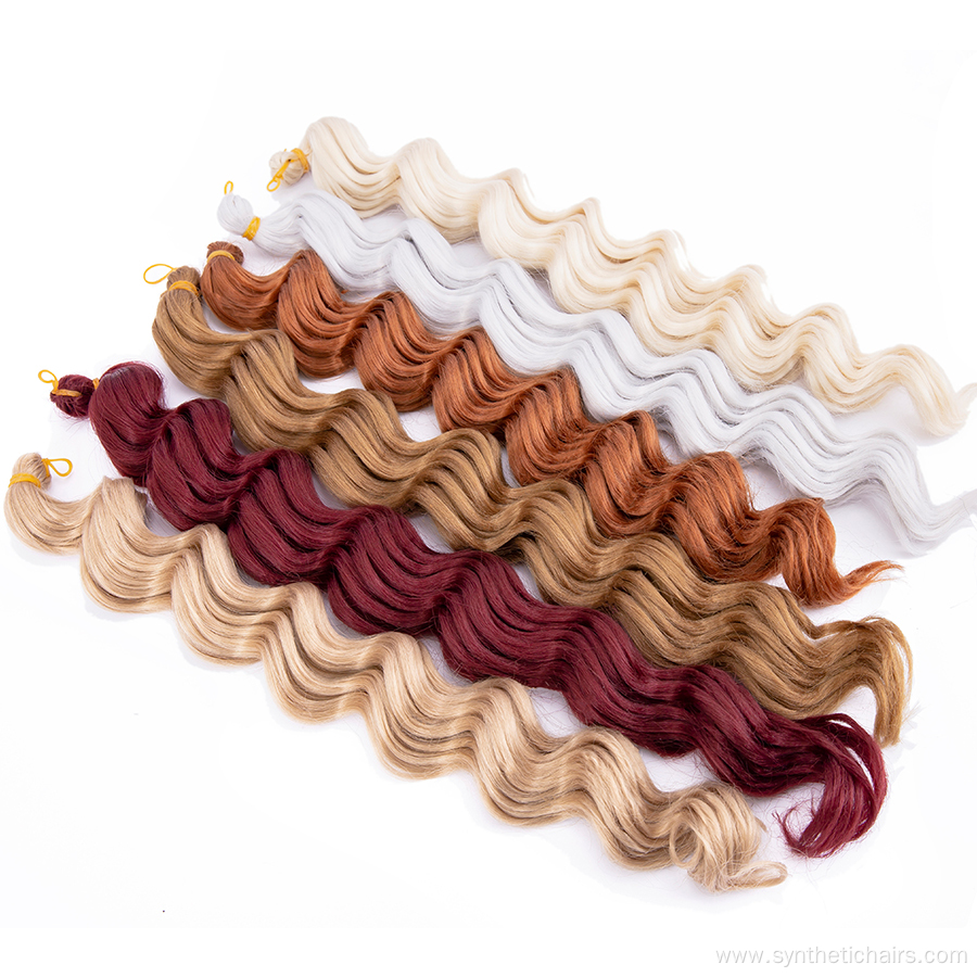 Synthetic Bulk Crochet Braids Deep Wave Crochet Hair