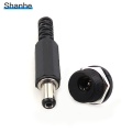 2.1x5.5mm DC Power Female Plug Jack + Male Plug Jack Connector Socket