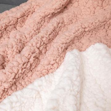 Coperta in lana con cuciture a tre colori