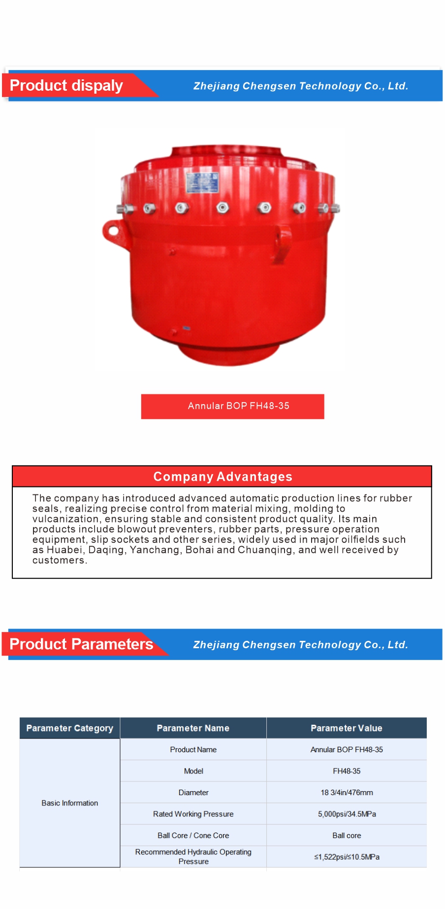 Oilfield Drilling Well Control BOP