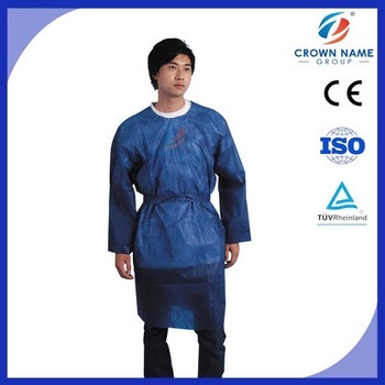 Long Sleeves Wholesale Nonwoven Disposable hospital patient gown