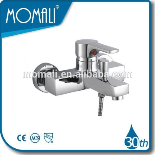 Polished chrome wall mounted bath shower mixer taps