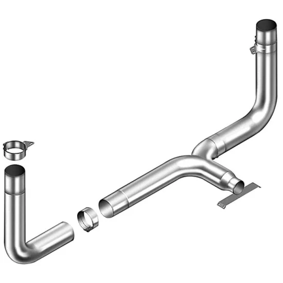 Heavy Duty Truck Exhaust Kit for Peterbilt 379: 8\" One-Piece Stack & Y-Pipe