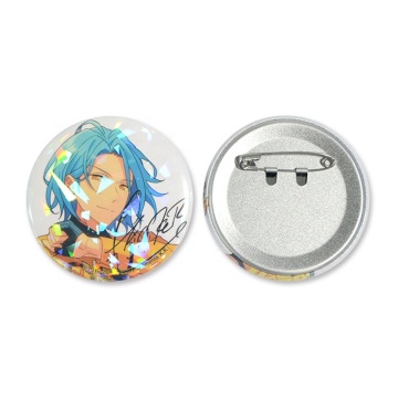 Modern Design Laser Film Cute Anime 58MM Round Metal Pin Badge