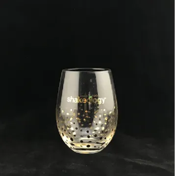 Stemless Tumbler Glass With Gold Decal
