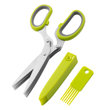 Multi-Functional 5-Layer Stainless Steel Kitchen Scissors