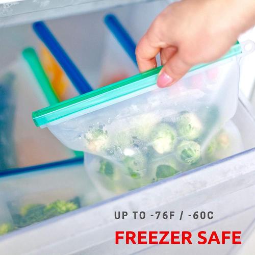 Eco-firendly silicone food bags with ziplock seal