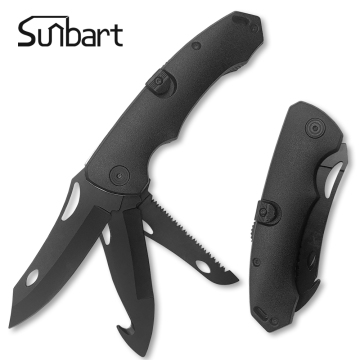 3in1 Hochwertige Messer 3CR13 Stahlblatt PP Griff Klappmesser mit Seilschneider und Säge
