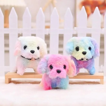 Motion Sensing Tie-Dye Puppy Stuffed Play Doll