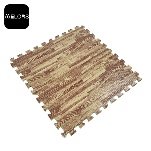 Wood-grian Print EVA Interlocking Foam Exercise Floor Mat