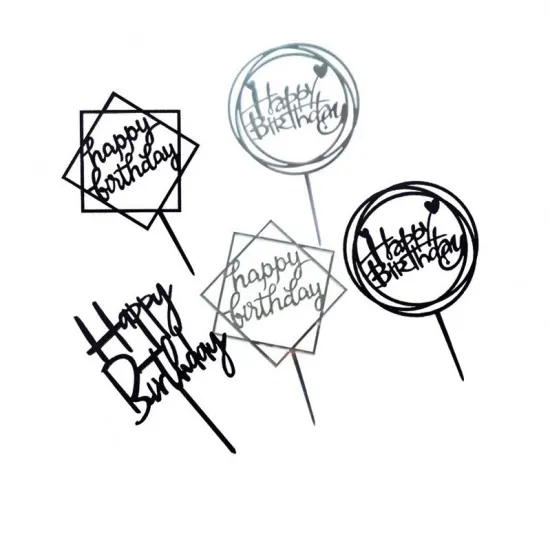 Mini Happy Birthday Party Decorations: Acrylic Cake Topper for Cake Shop