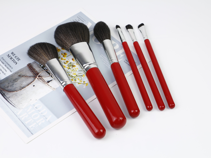 6piece red color Best Brush Sets for Makeup