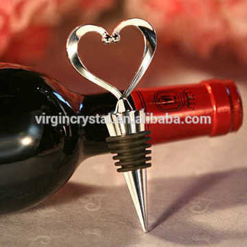 Wholesale Heart shape wedding favor Zinc alloy material wine bottle stopper