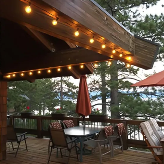 25ft G40 Globe String Lights LED Tungsten Ball Rattan Pirate Outdoor Incandescent Bulb Strand