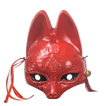 Máscara de plástico PVC de meia face de anime japonês Fox