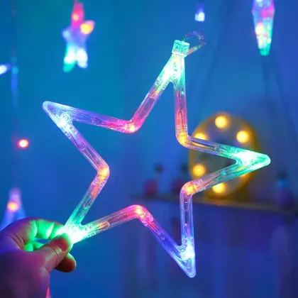 12 Stars 138 LED Curtain String Lights - Factory Outlets for LED Big Star Curtain Christmas Lights