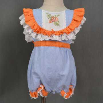 2019 boutique de roupas menina Halloween abóbora macacão