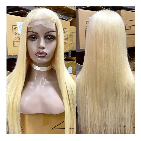 for Black Women Cuticle Aligned 4*4 Lace Closure Wigs Blonde 613 Lace Closure Front Human Hair Wigs