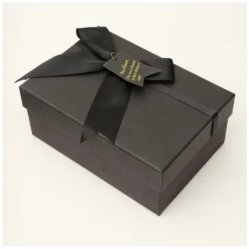 Wholesale Matte Black Gift Box with Ribbon