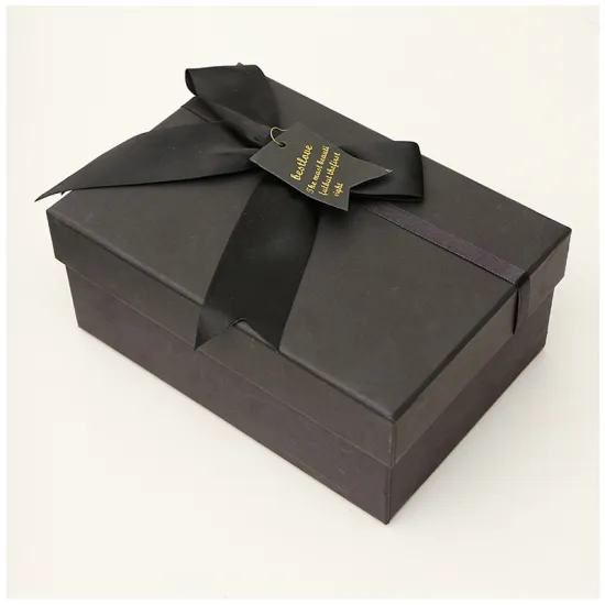 Sunglasses Packaging Matte Black Gift Box with Ribbon
