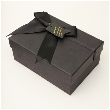 Hurtowa matowa czarna pudełko na prezent z wstążką