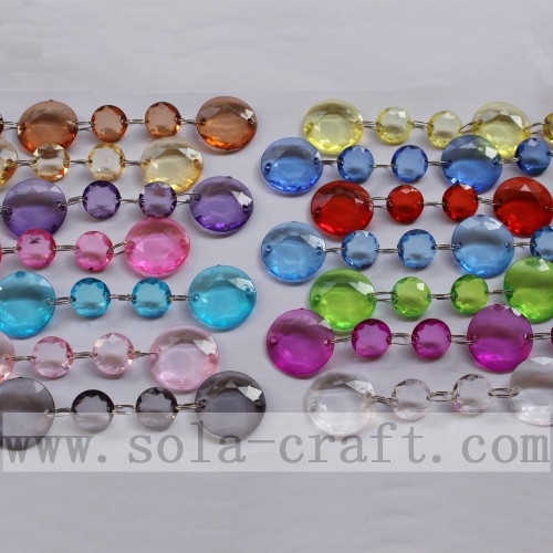 Clear Faceted Round Beaded Curtain Strings Mix Color