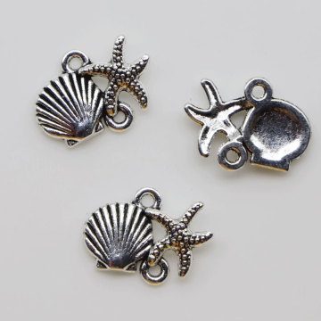 Coquille de mer mignonne perles d&#39;animaux d&#39;étoile de mer belles perles métalliques pour porte-clés faisant des accessoires