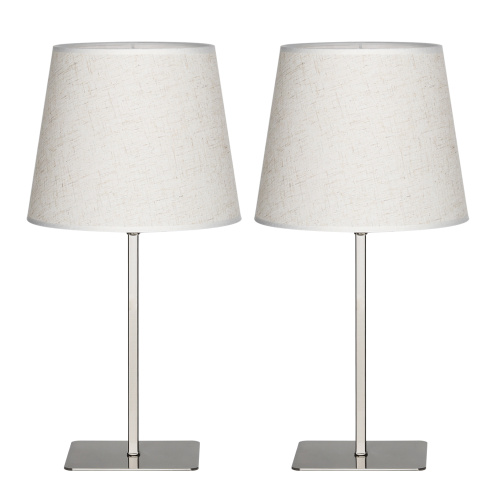 Set of 2 Metal Square Base Desk Lamp