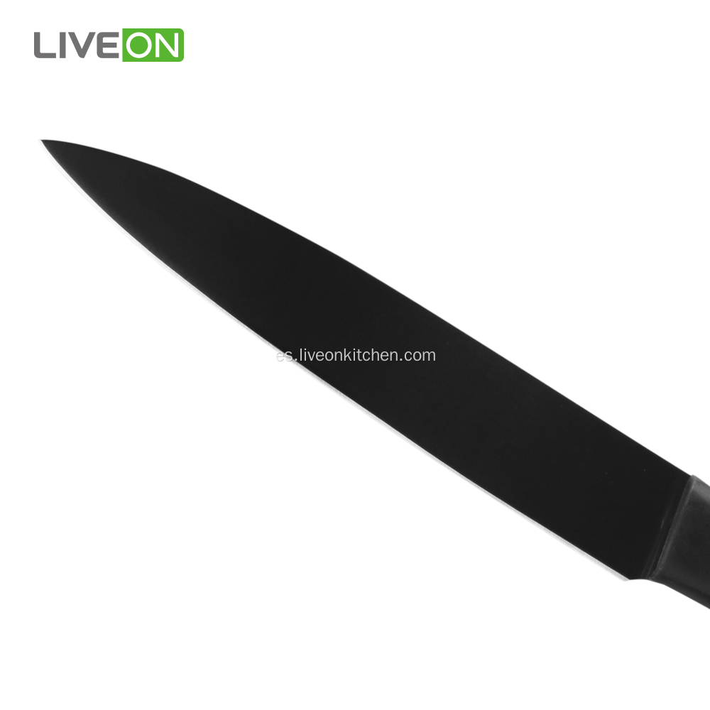 Cuchillo de cocina negro de 5 pulgadas de utilidad