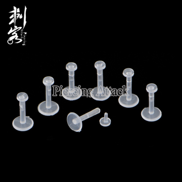 Body Piercing Clear Bio Flexible Retainer Push Fit Lip Piercing Labret