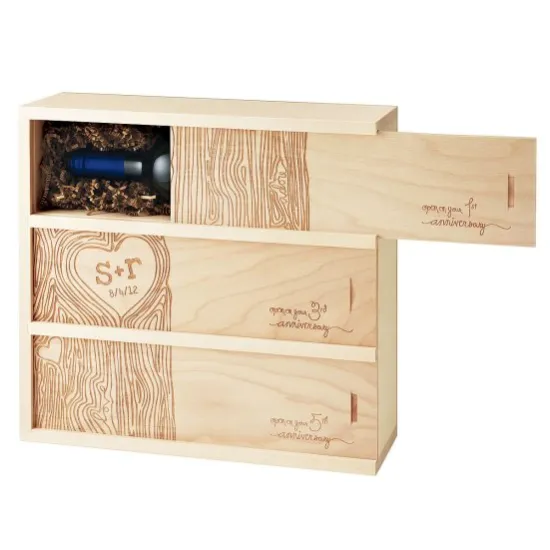 Wood Material Wine Set Gift Box" could be succinctly titled as:

"Wine Set Gift Box with Wood Material