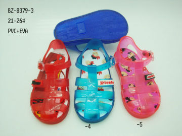 Fashion kids plastic sandal PVC+EVA plastic sandal summer sandal