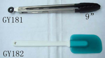 Easy handle daily useful bbq silicone stainless steel tongs tong