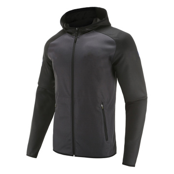 Manteau de football à glissière pour homme noir