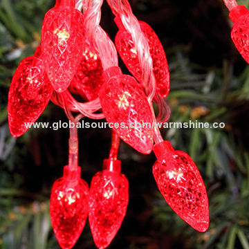 Red C6 Holiday Lights with 5 to 20cm LED Space, Compliant with CE Standard and RoHS Directive