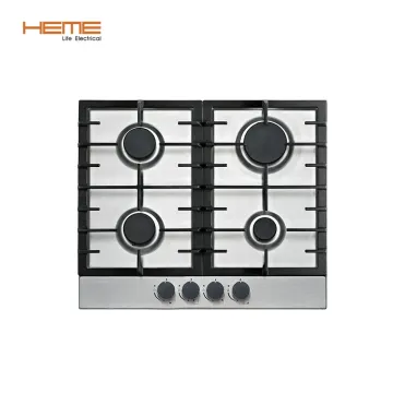60cm Stainless Steel Gas Hob with 4 Burners for Home Kitchens