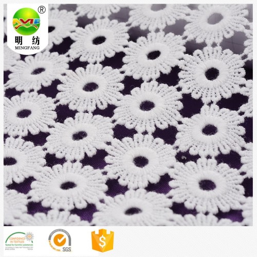 Embroidery Lace Dress Fabric Chemical embroidery lace fabric from keqiao shaoxing Factory