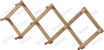 Expandable Peg Rack Wooden Wall Mount Hanger