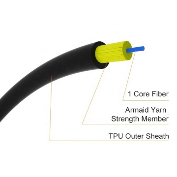 TPU Sheathed Micro Breakout สายเคเบิลใยแก้วนำแสง: 8, 12 และ 16 สายการสื่อสารในร่ม/กลางแจ้ง Gjyfju