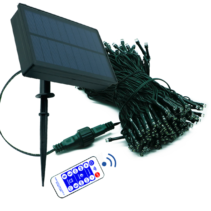 Luz de cadena LED solar con control remoto 100m