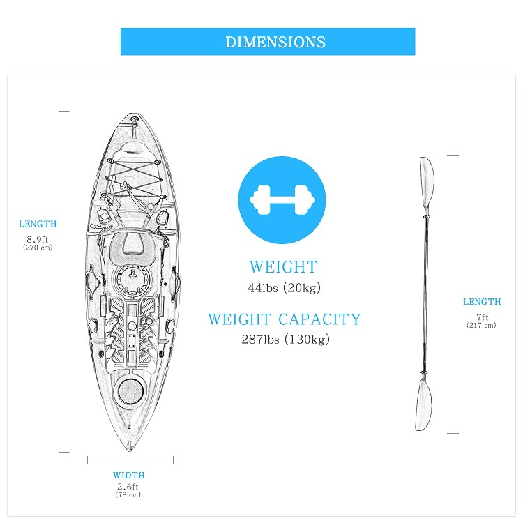 WOOWAVE Sit-On-Top Single Fishing Kayaks for Sale