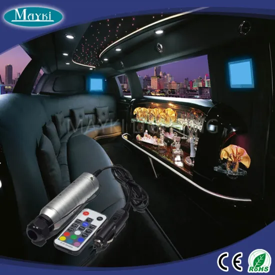 Solid side fiber cable fiber optic kit for car using with mini RGB LED light projector and wifi remote control