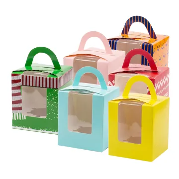 Luxury Cake Packaging Kraft Paper Box With Handle