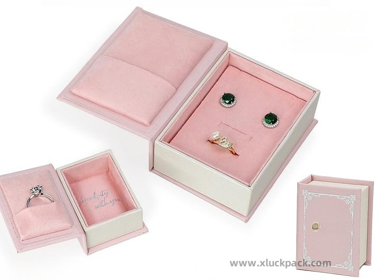 Book-style Paper Board and Velet jewelry box