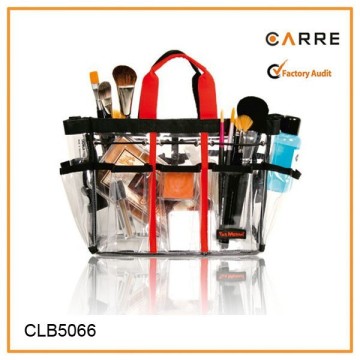 professional cosmetic clear PVC Make-up kits organizer makeup tool bag